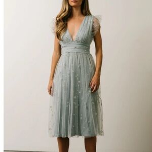 NWT Chiara Shimmer Midi Dress Baltic Born L
